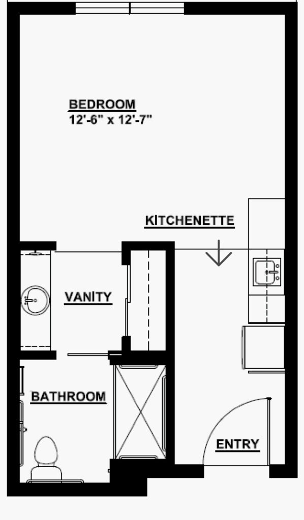 Senior Living Studio Floorplan