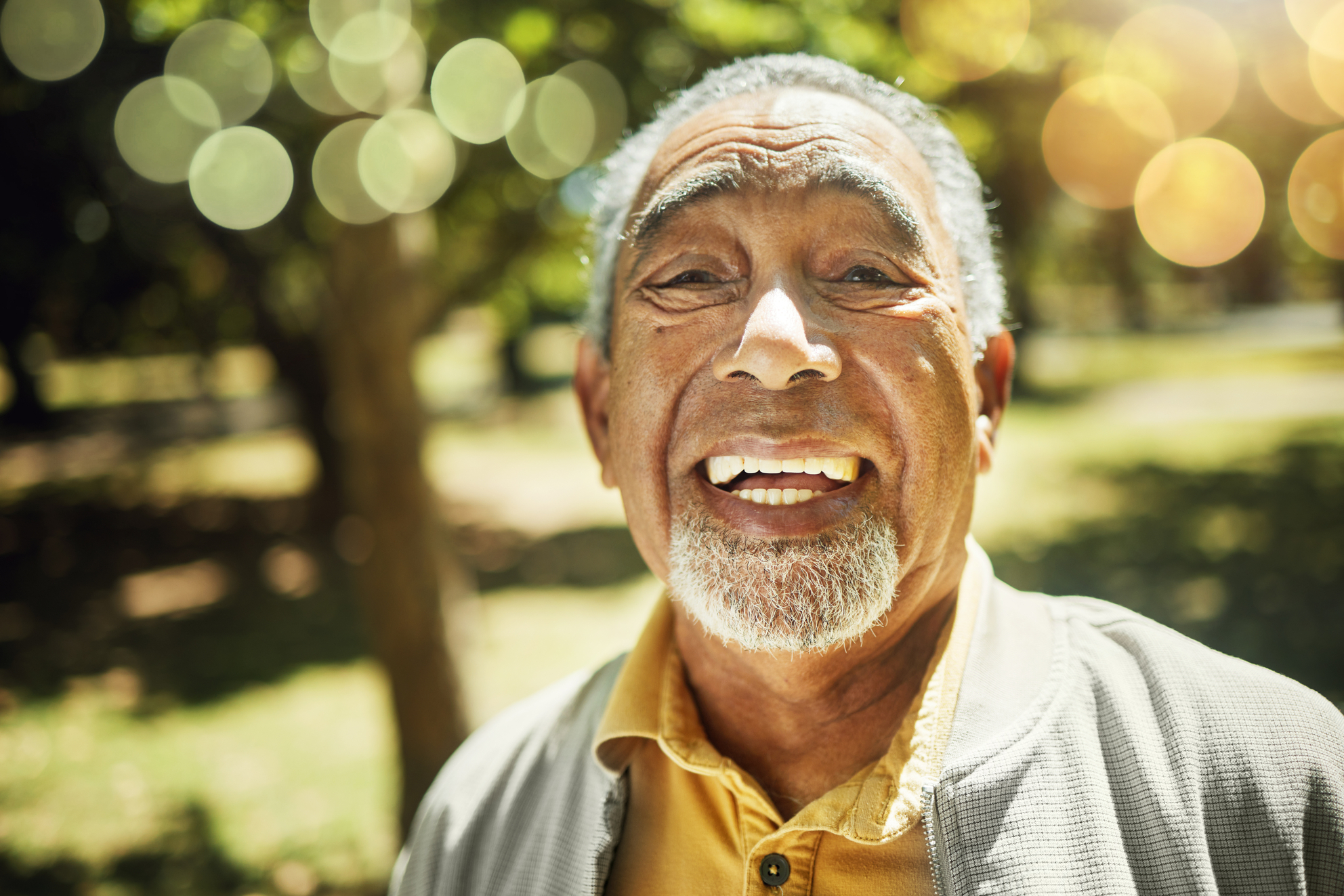 Smiling senior man in best assisted living in Michigan.